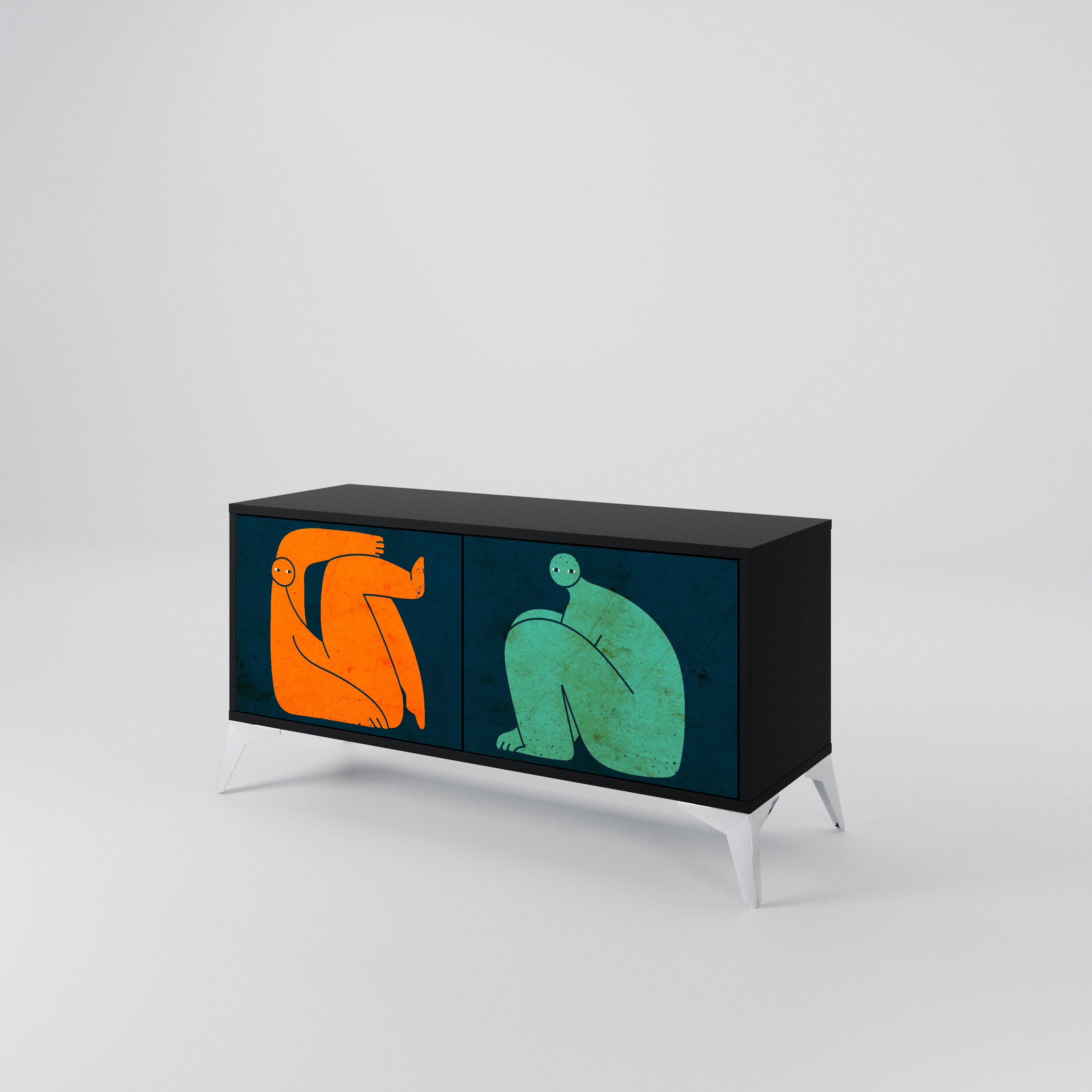 TOGETHER BUT SEPARATELY Kompakt TV-bänk med 2 dörrar