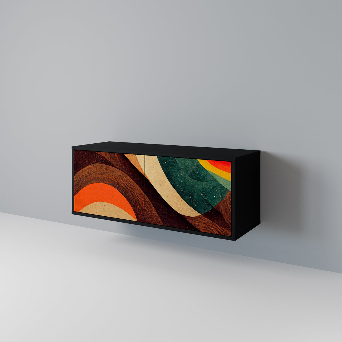 COLORFUL STRANDS Kompakt TV-bänk med 2 dörrar