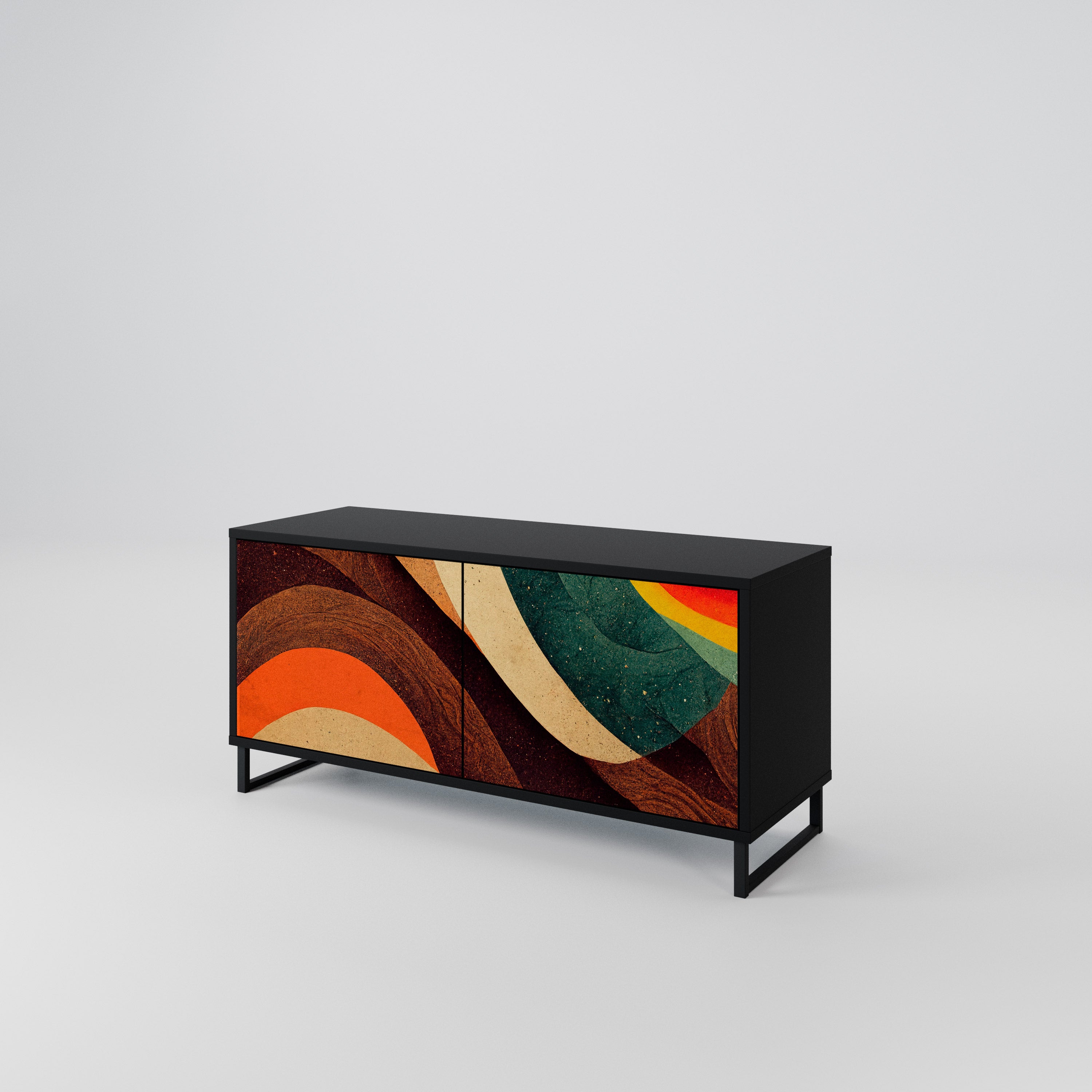 COLORFUL STRANDS Compact 2-Door TV Cabinet