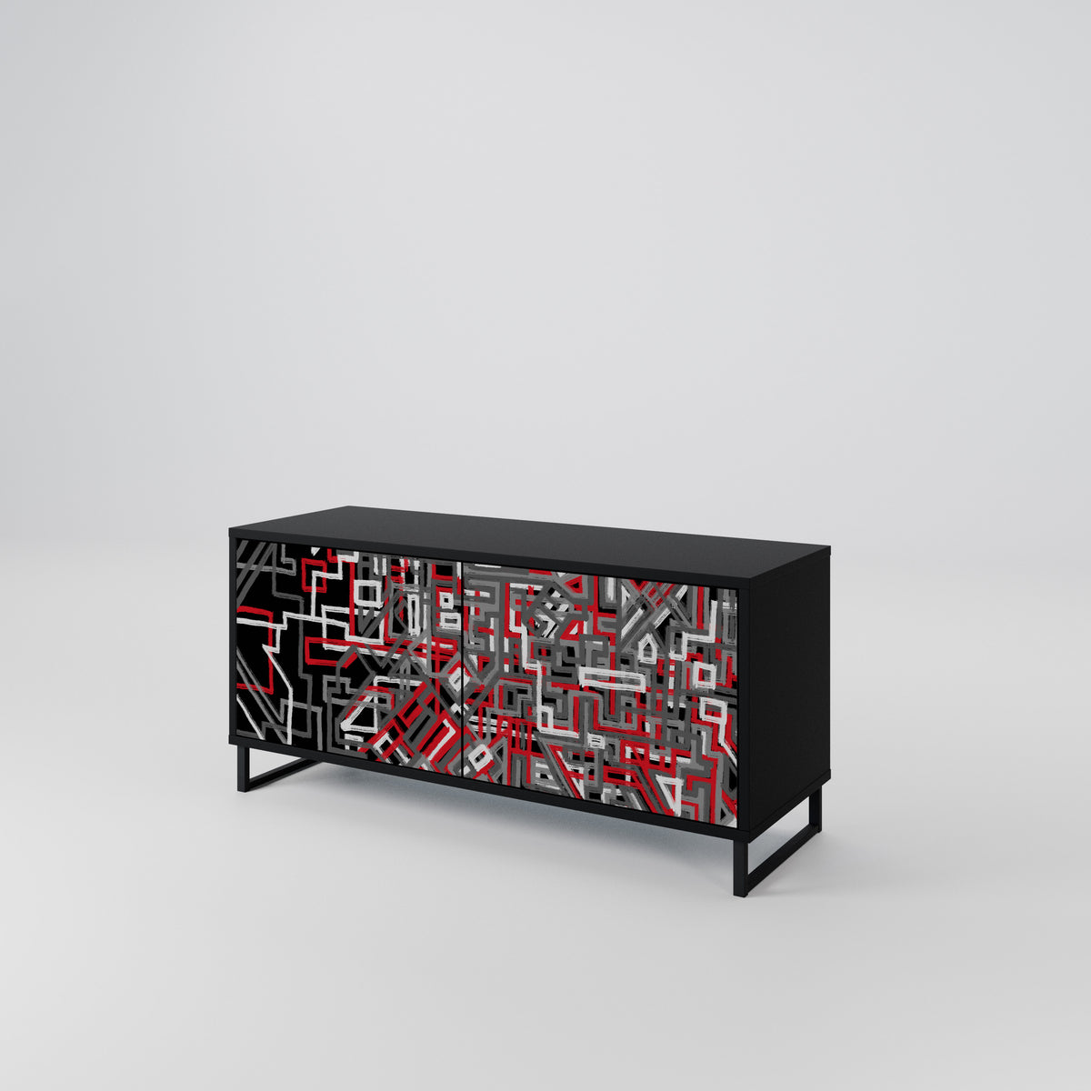 BROKEN LINES Compact 2-Door TV Cabinet