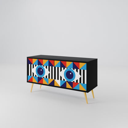 ABSTRACTION AND GEOMETRY Kompakt TV-bänk med 2 dörrar