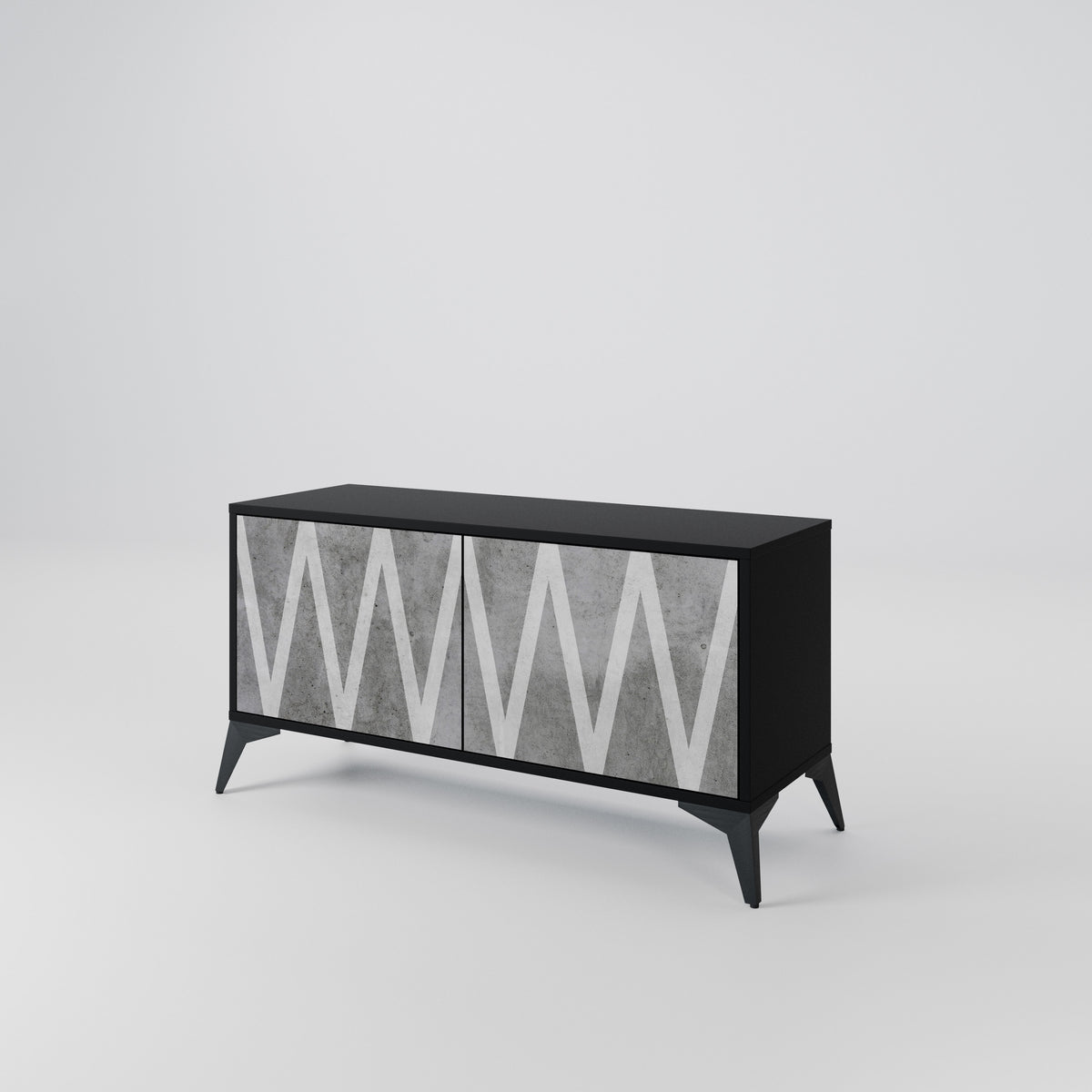 SOLID ZIG ZAG Kompakt TV-bänk med 2 dörrar