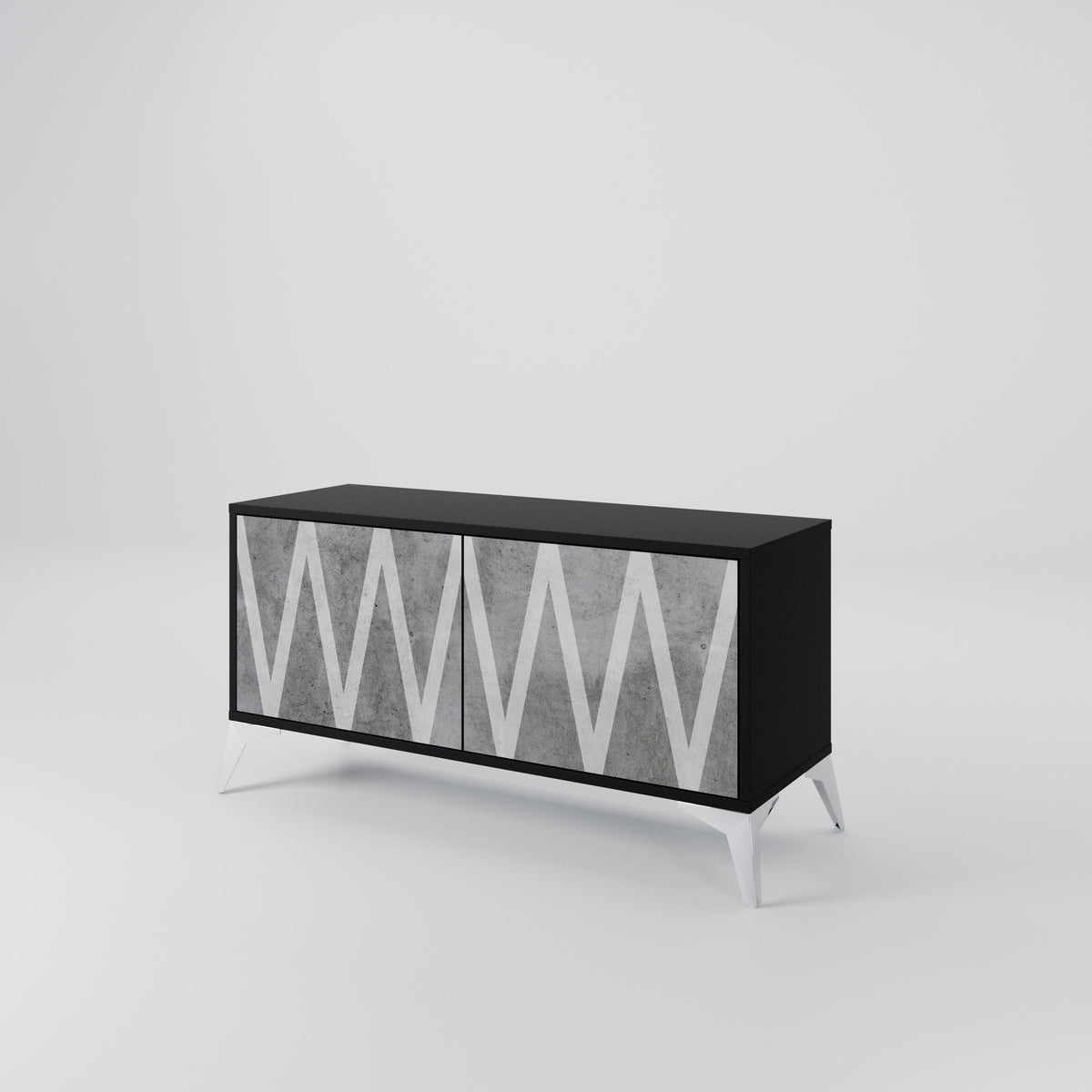 SOLID ZIG ZAG Kompakt TV-bänk med 2 dörrar