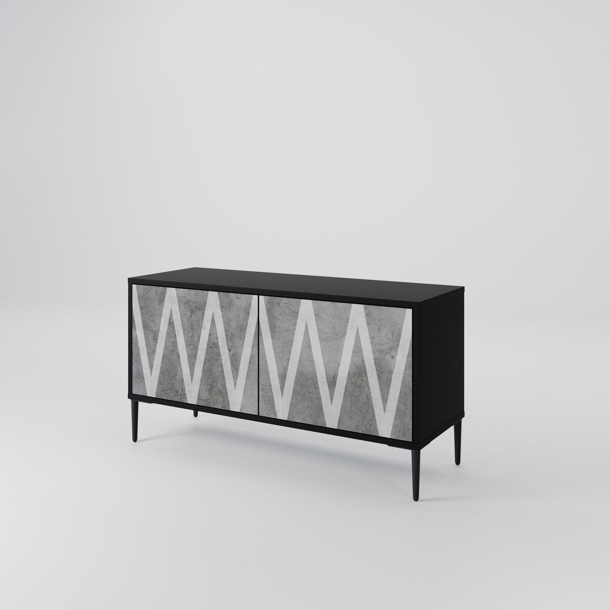 SOLID ZIG ZAG Kompakt TV-bänk med 2 dörrar