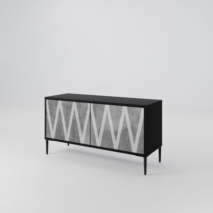 SOLID ZIG ZAG Kompakt TV-bänk med 2 dörrar