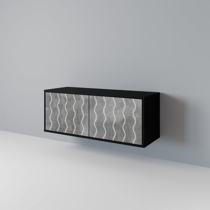 WAVES OF CONCRETE Kompakt TV-bänk med 2 dörrar