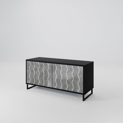 WAVES OF CONCRETE Kompakt TV-bänk med 2 dörrar