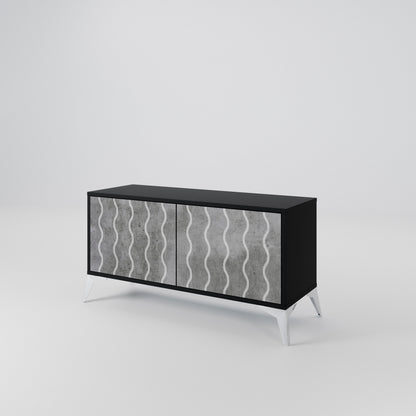 WAVES OF CONCRETE Kompakt TV-bänk med 2 dörrar
