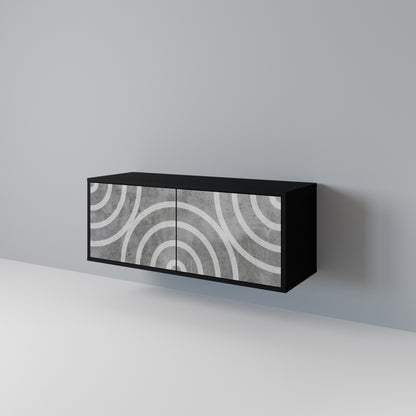 CIRCLE CONCRETE Compact 2-Door TV Cabinet