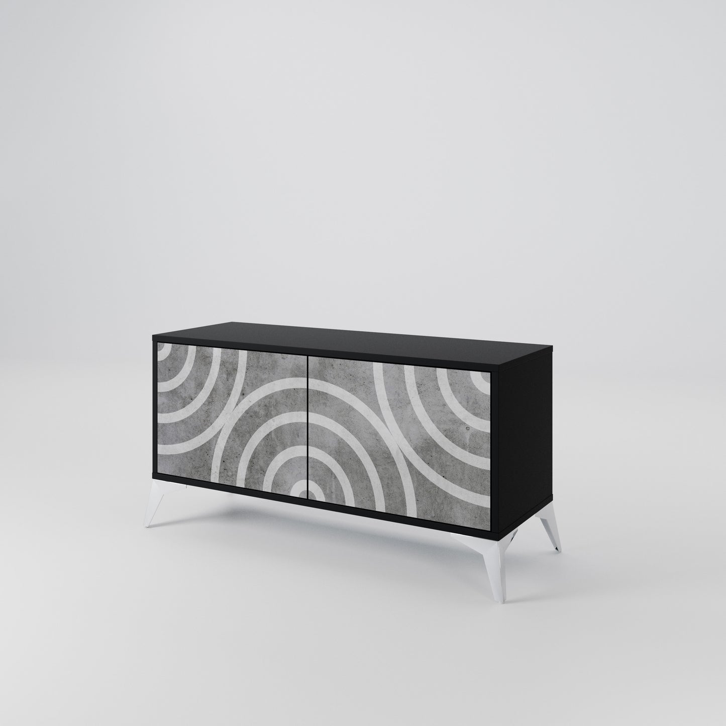 CIRCLE CONCRETE Compact 2-Door TV Cabinet