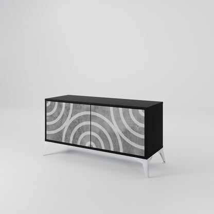 CIRCLE CONCRETE Compact 2-Door TV Cabinet