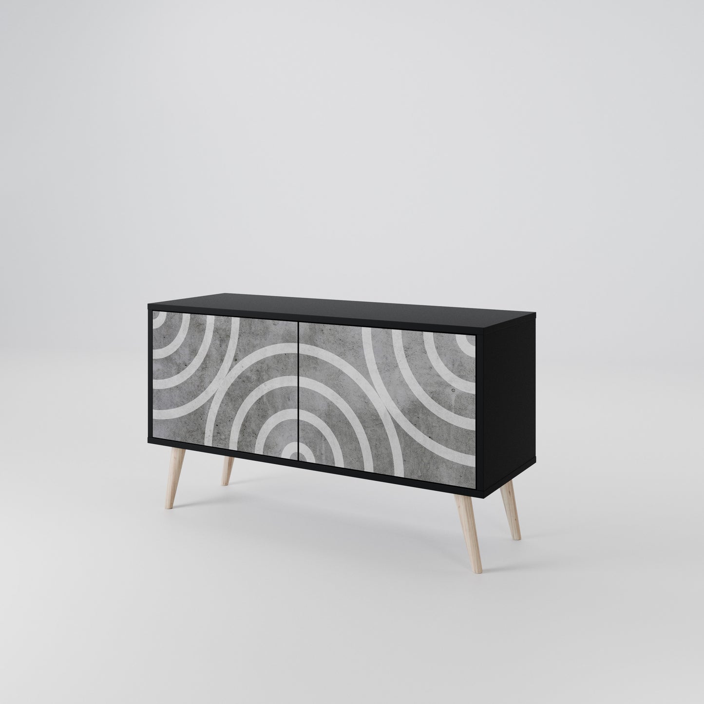 CIRCLE CONCRETE Compact 2-Door TV Cabinet