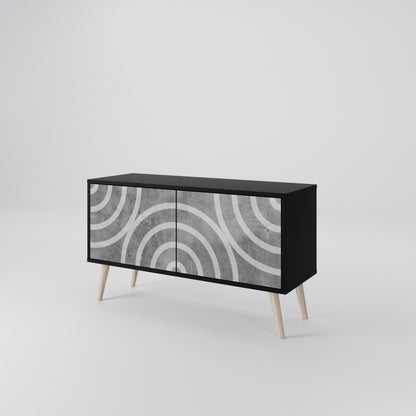CIRCLE CONCRETE Compact 2-Door TV Cabinet