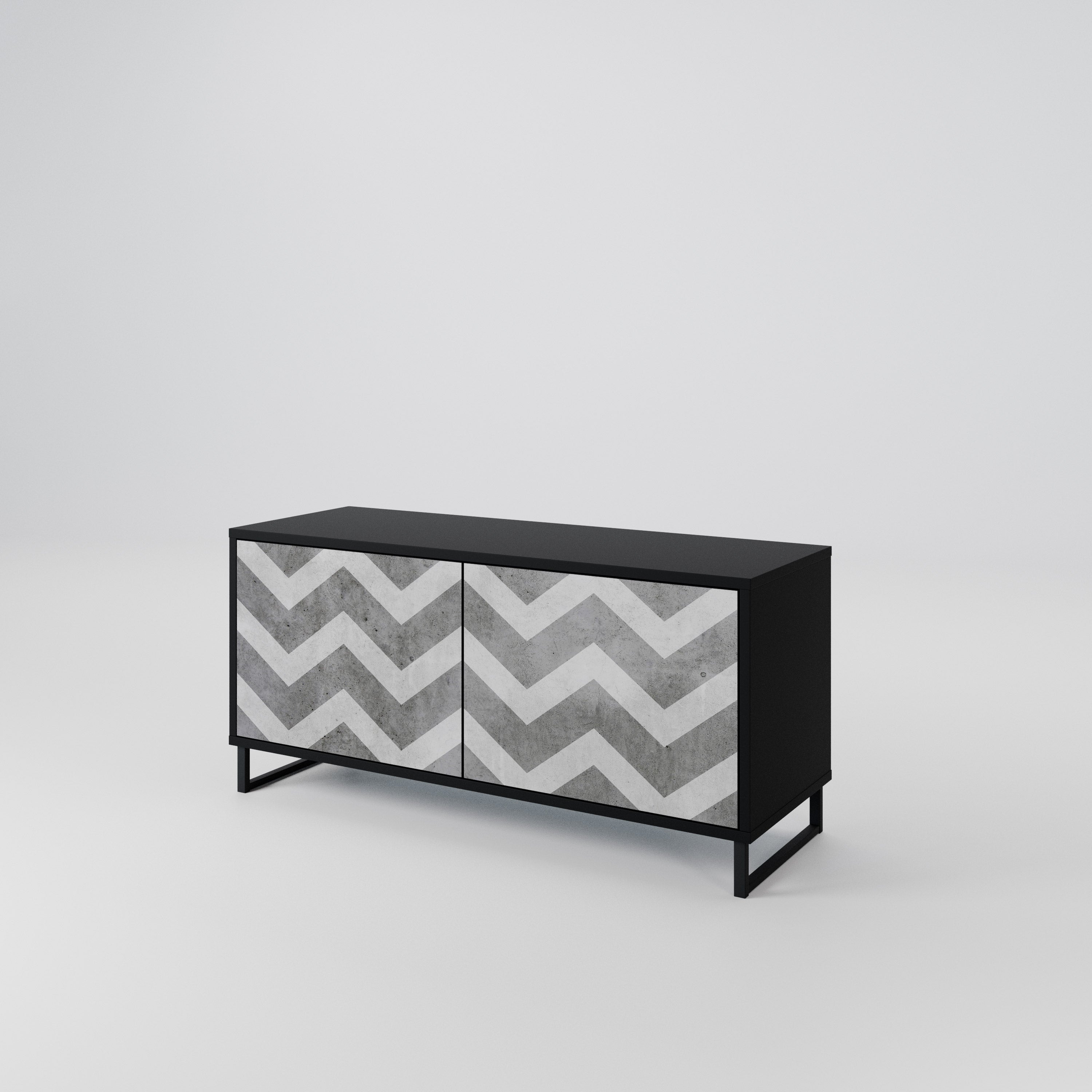 TOUGH ZIG ZAG Compact 2-Door TV Cabinet