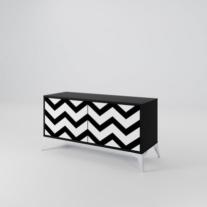 CLASSIC ZIG ZAG Kompakt TV-bänk med 2 dörrar