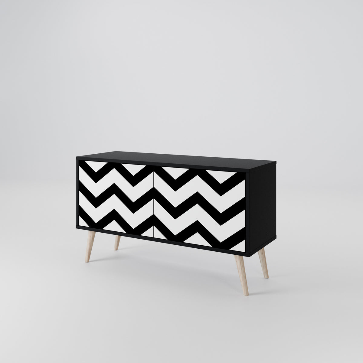 CLASSIC ZIG ZAG Kompakt TV-bänk med 2 dörrar