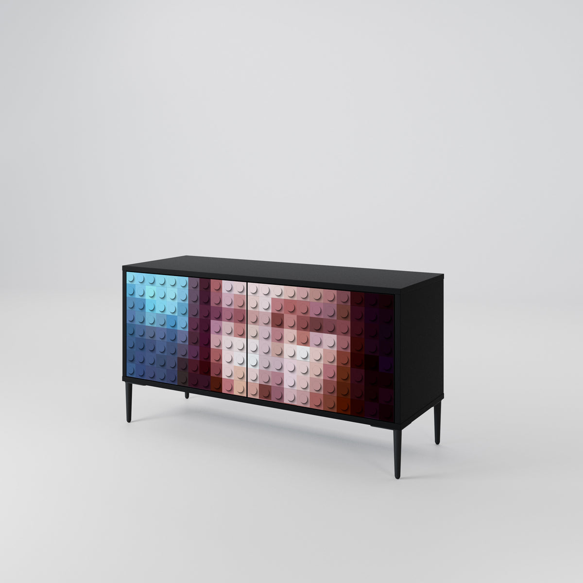CONSTRUCTIVE ART Kompakt TV-bänk med 2 dörrar