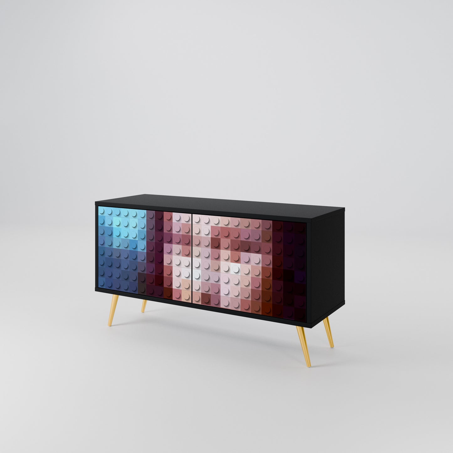 CONSTRUCTIVE ART Kompakt TV-bänk med 2 dörrar