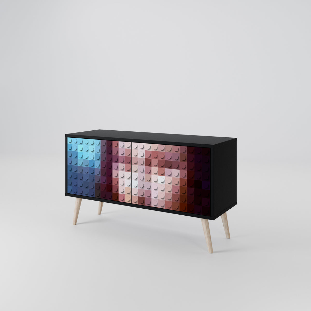 CONSTRUCTIVE ART Kompakt TV-bänk med 2 dörrar