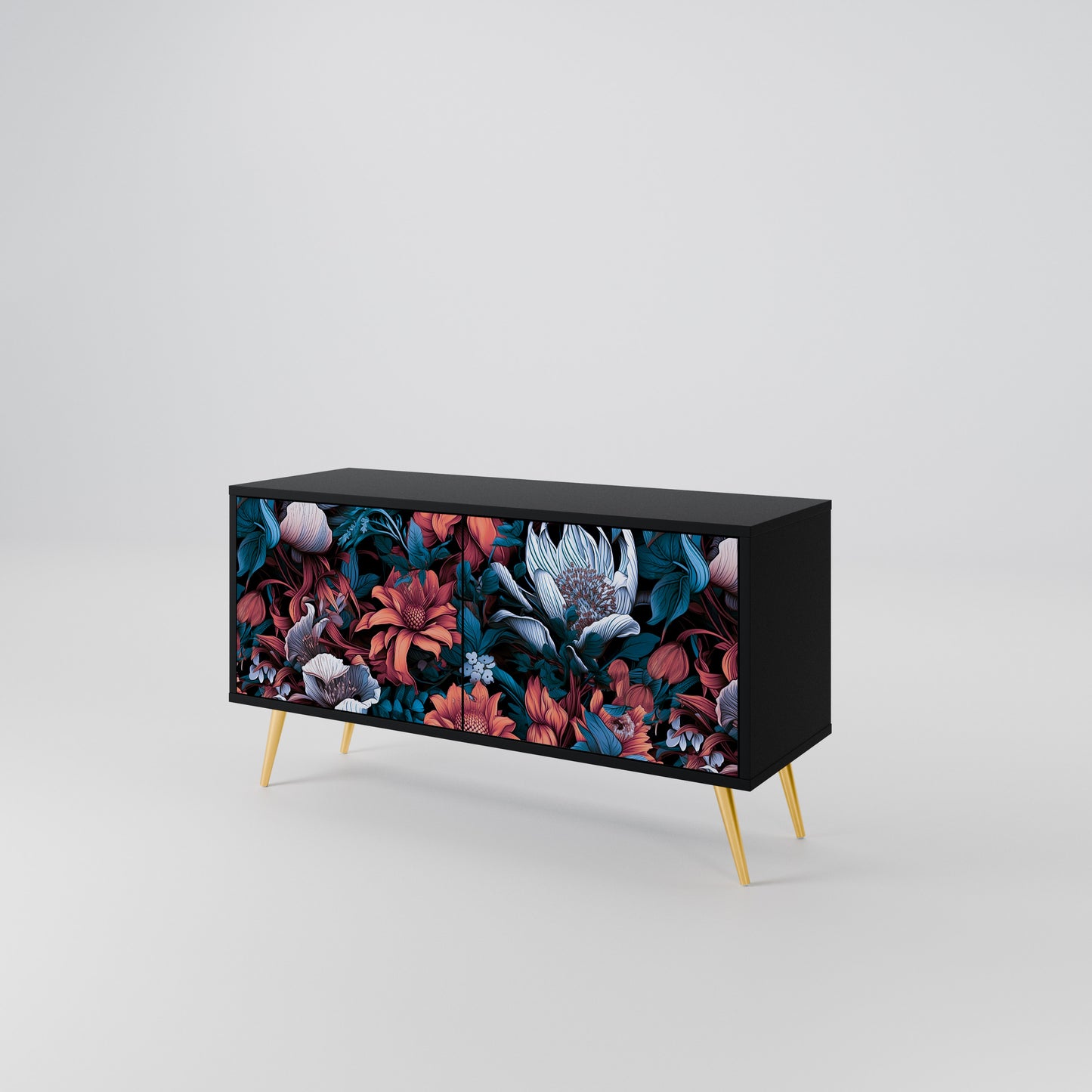 ETHEREAL BLOSSOMS Kompakt TV-bänk med 2 dörrar