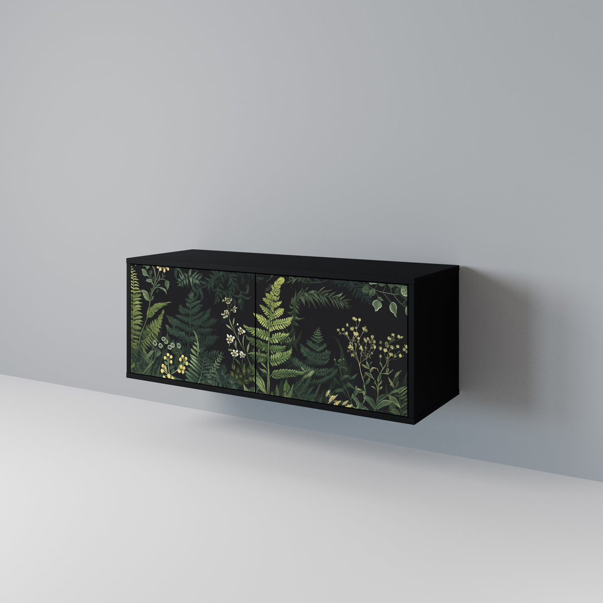 FERN FLOWERS Kompakt TV-bänk med 2 dörrar