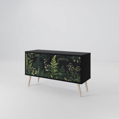 FERN FLOWERS Kompakt TV-bänk med 2 dörrar