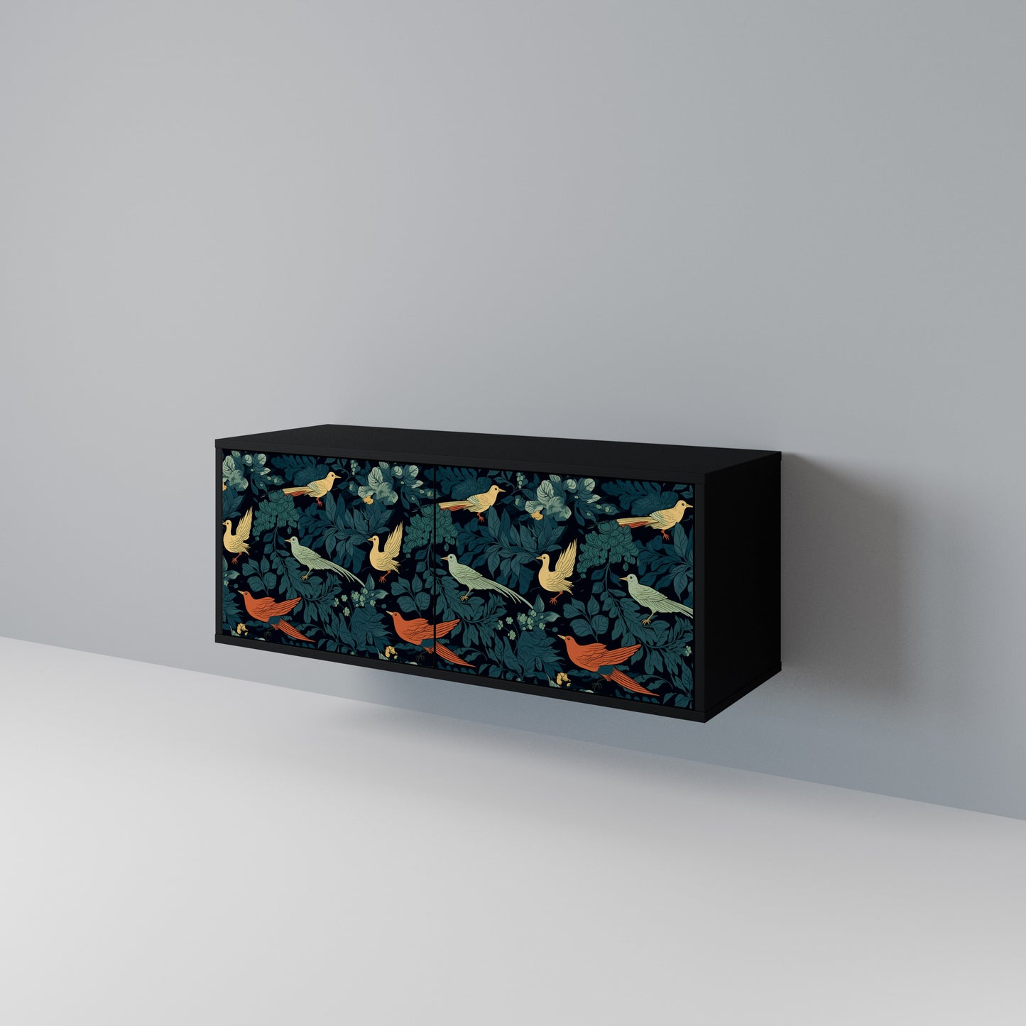 FOWL ORNAMENT Kompakt TV-bänk med 2 dörrar