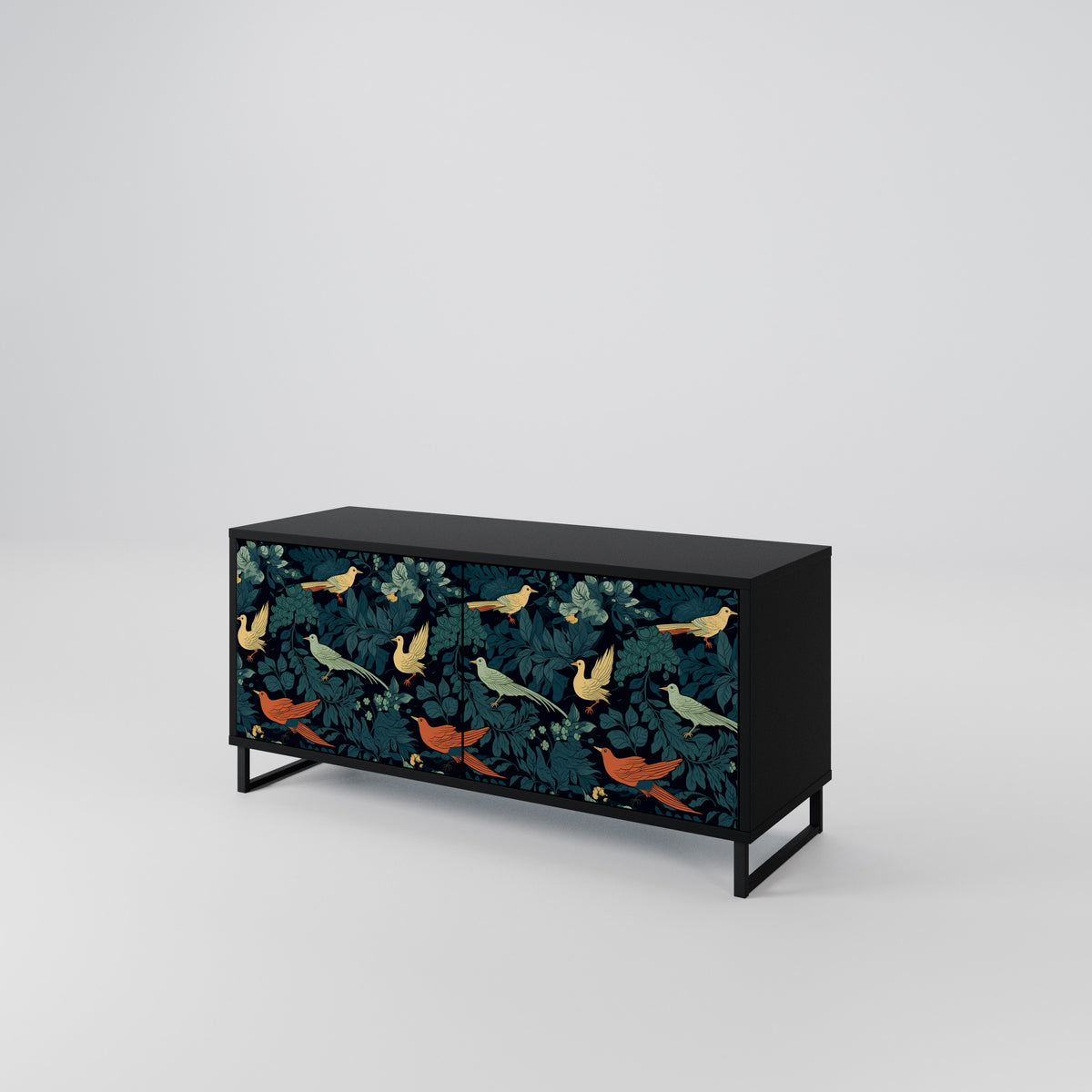 FOWL ORNAMENT Kompakt TV-bänk med 2 dörrar