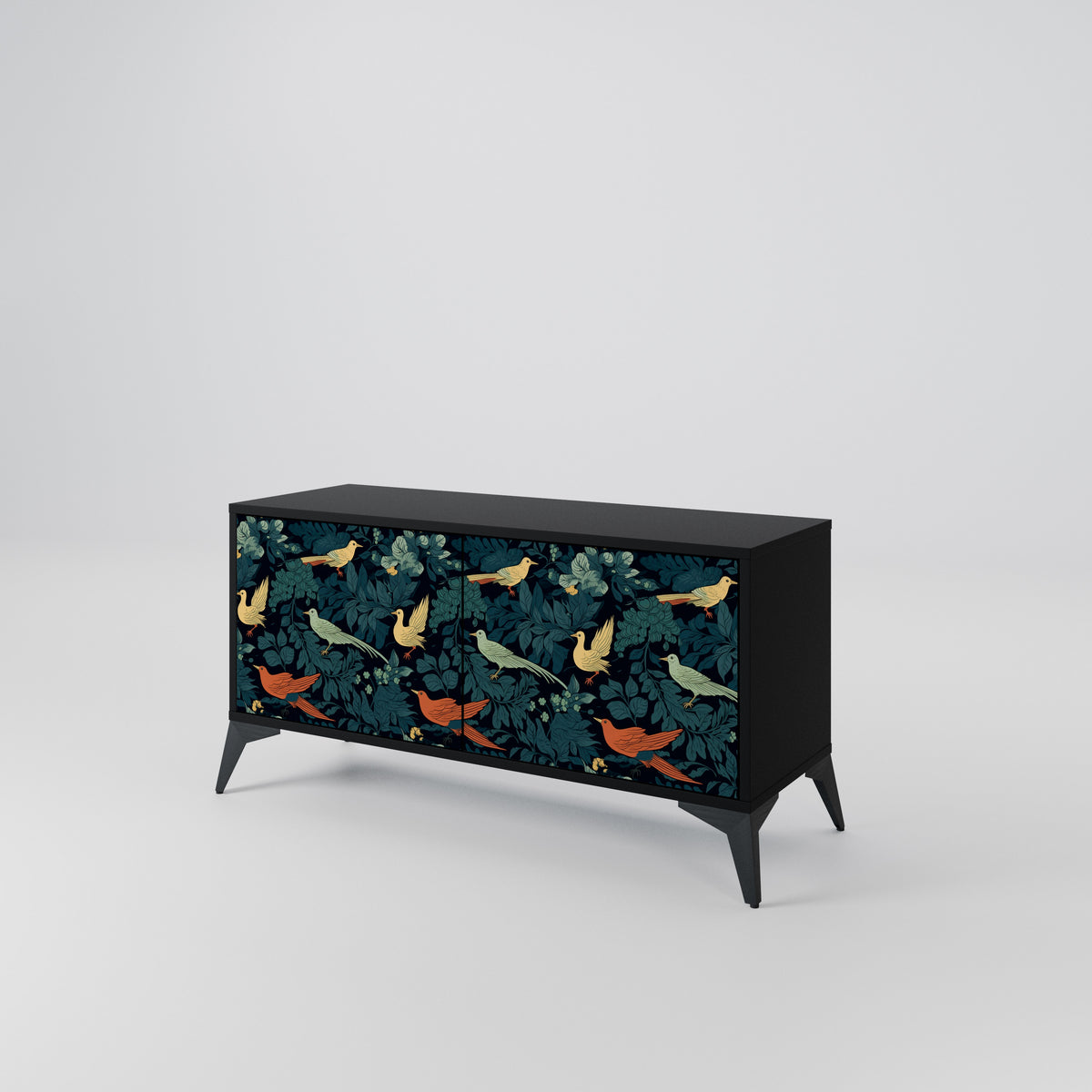 FOWL ORNAMENT Kompakt TV-bänk med 2 dörrar