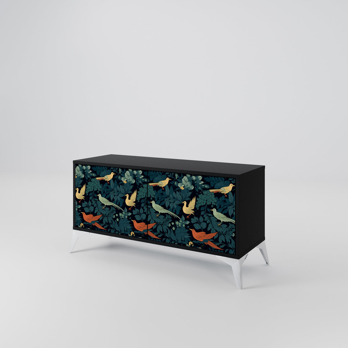 FOWL ORNAMENT Kompakt TV-bänk med 2 dörrar