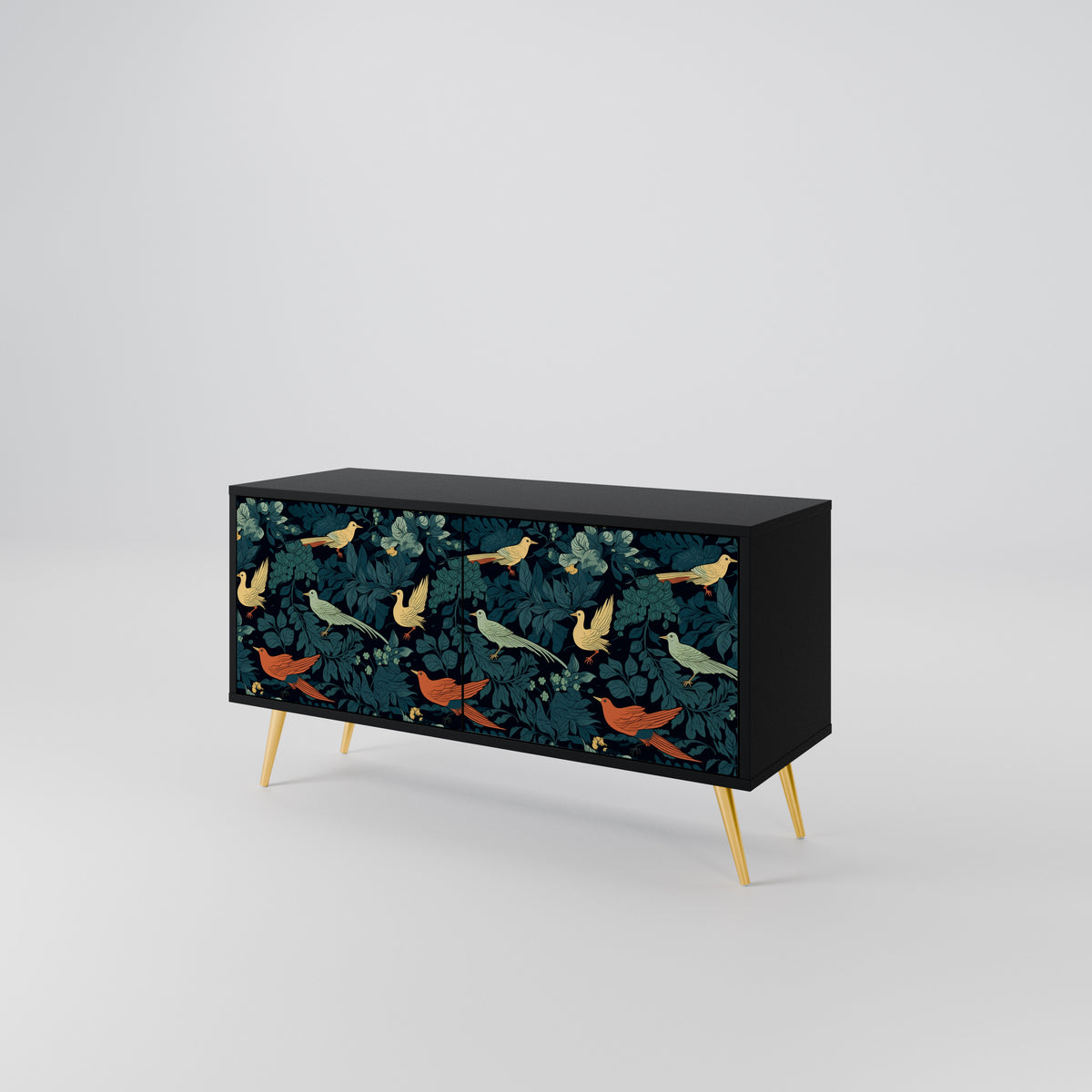 FOWL ORNAMENT Kompakt TV-bänk med 2 dörrar