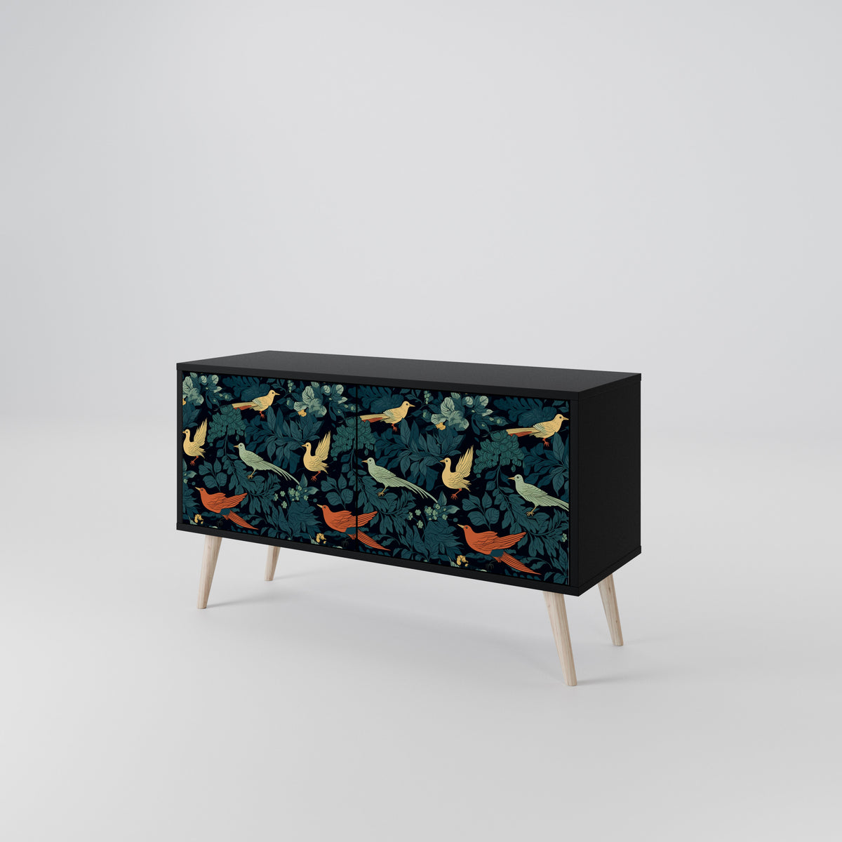FOWL ORNAMENT Kompakt TV-bänk med 2 dörrar
