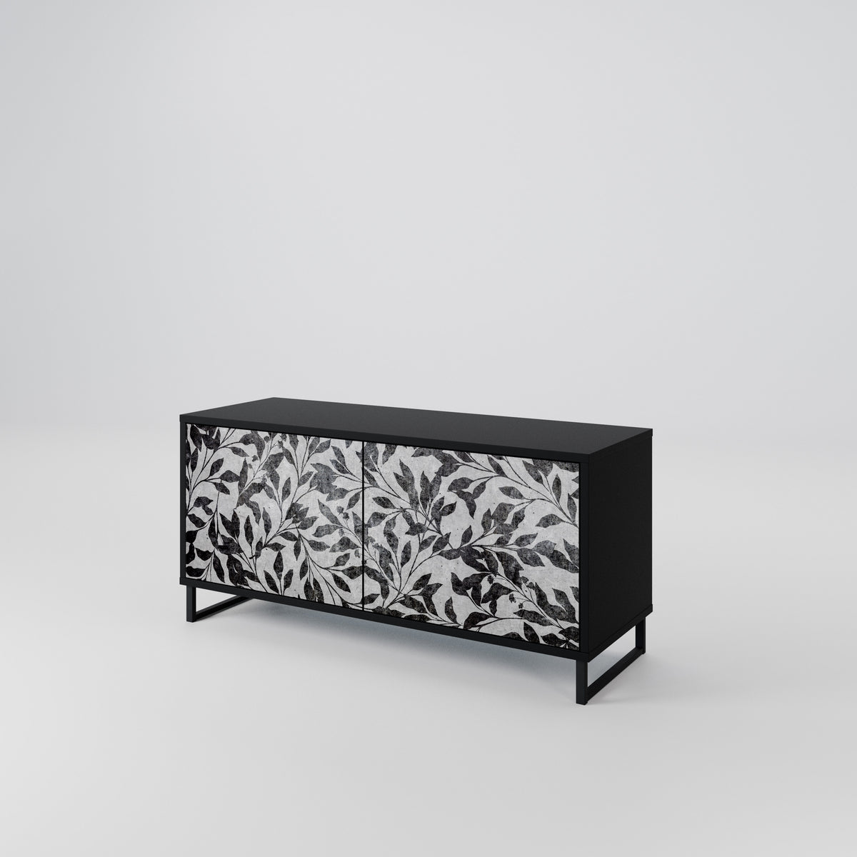 CHARCOAL SPROUT Kompakt TV-bänk med 2 dörrar