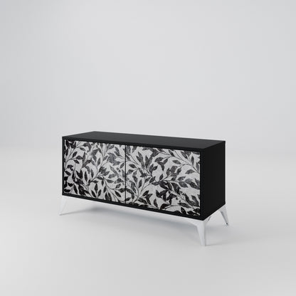 CHARCOAL SPROUT Kompakt TV-bänk med 2 dörrar