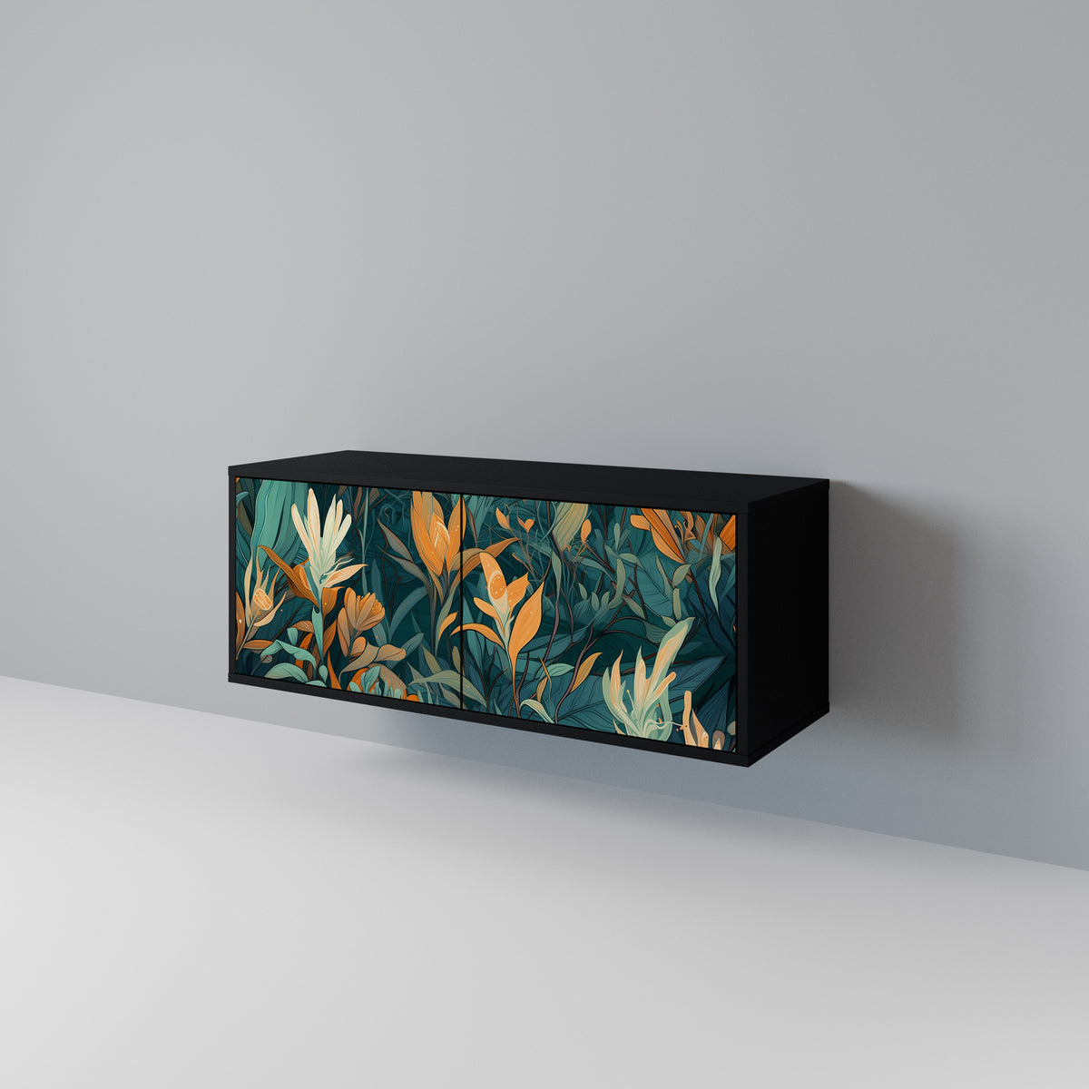 FLORAL SERENITY Kompakt TV-bänk med 2 dörrar