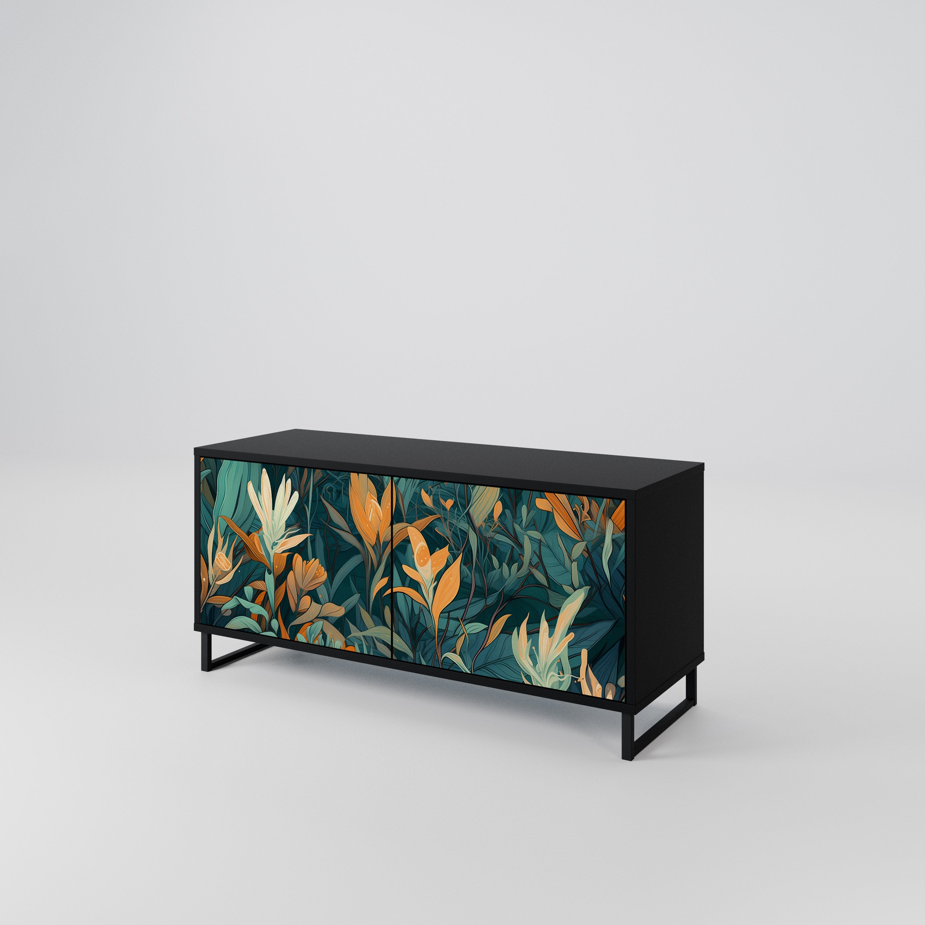 FLORAL SERENITY Compact 2-Door TV Cabinet