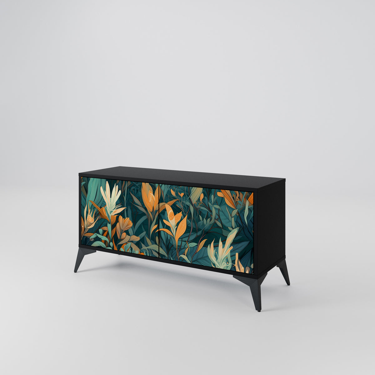 FLORAL SERENITY Kompakt TV-bänk med 2 dörrar