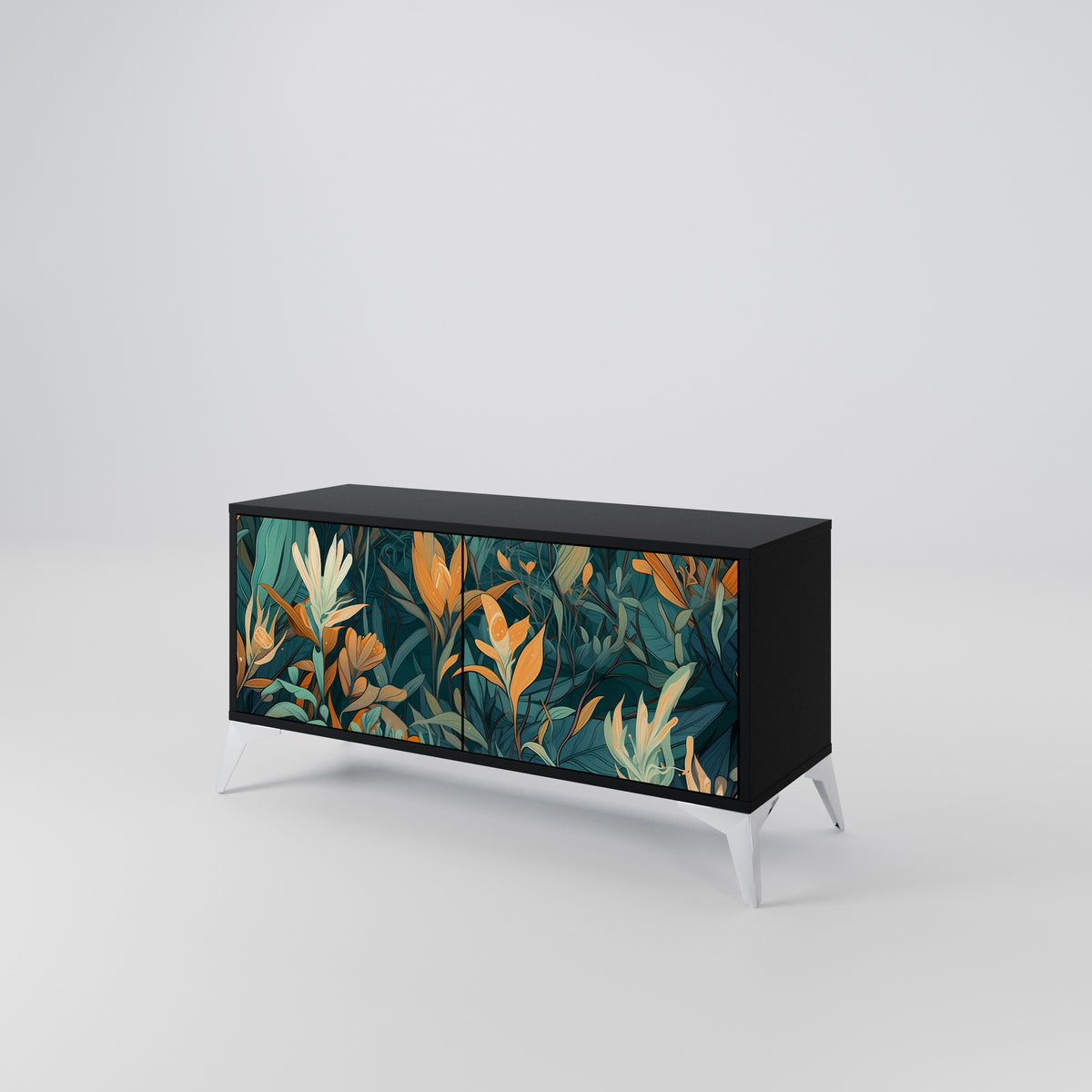 FLORAL SERENITY Kompakt TV-bänk med 2 dörrar
