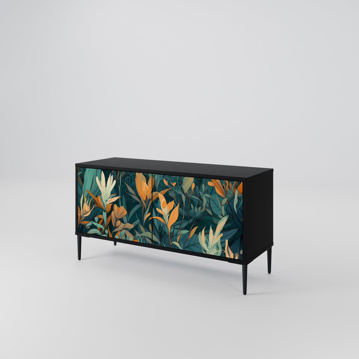 FLORAL SERENITY Kompakt TV-bänk med 2 dörrar