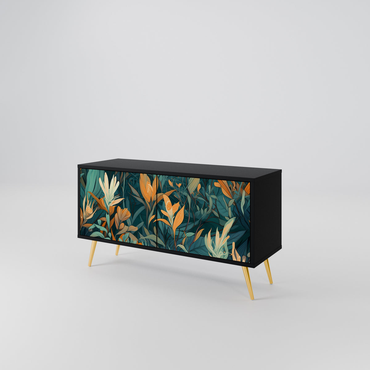 FLORAL SERENITY Kompakt TV-bänk med 2 dörrar
