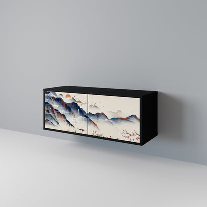 JAPANESE LANDSCAPE Kompakt TV-bänk med 2 dörrar