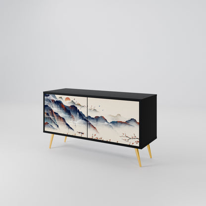 JAPANESE LANDSCAPE Kompakt TV-bänk med 2 dörrar
