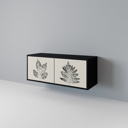 LEAFY STAMPS Kompakt TV-bänk med 2 dörrar