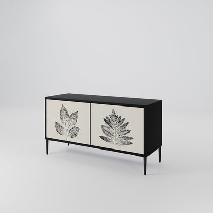 LEAFY STAMPS Kompakt TV-bänk med 2 dörrar