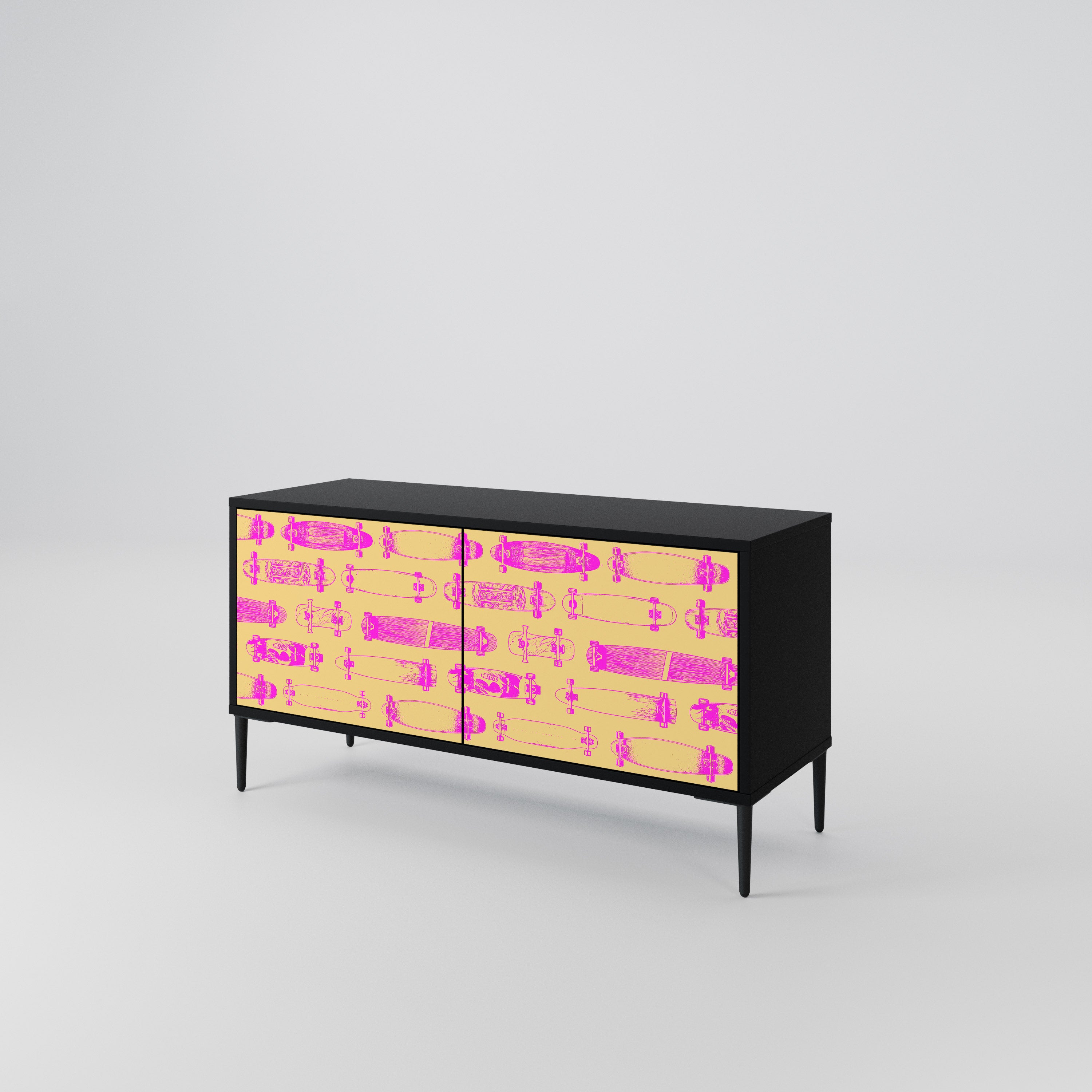 SKATEBOARD ARTISTRY Compact 2-Door TV Cabinet