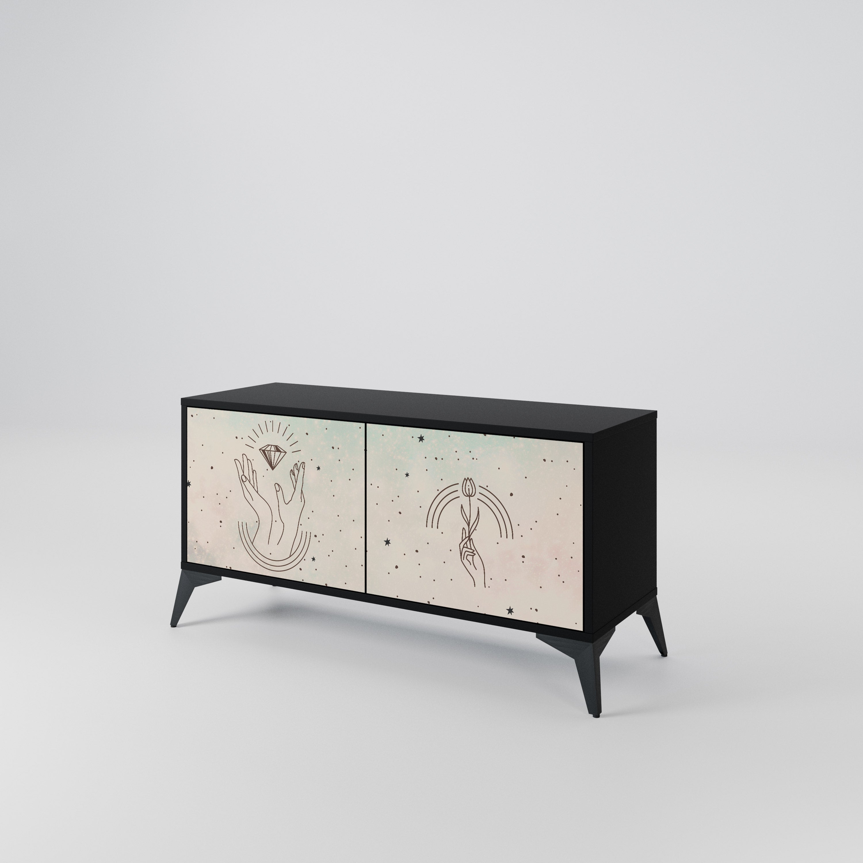 DELICATE BEAUTY Compact 2-Door TV Cabinet