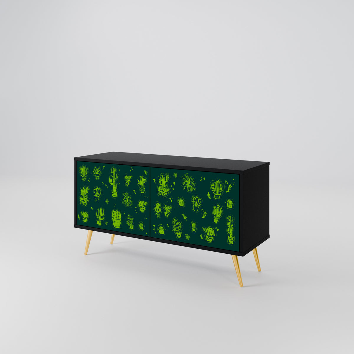 DESERT GREEN Kompakt TV-bänk med 2 dörrar