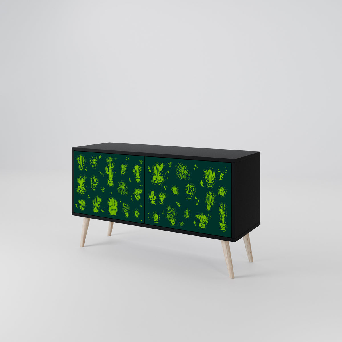 DESERT GREEN Kompakt TV-bänk med 2 dörrar