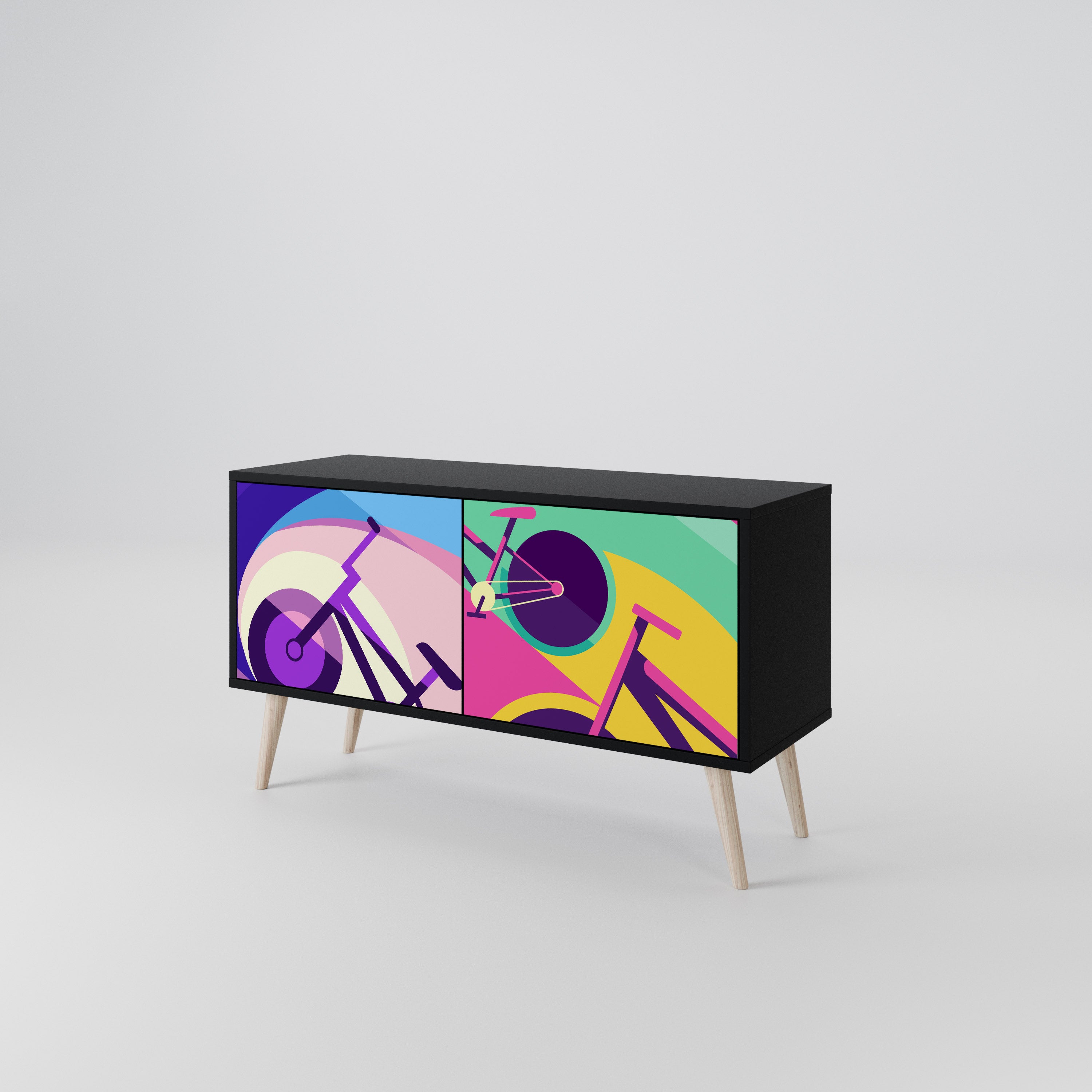 BIKE DREAMS Compact 2-Door TV Cabinet