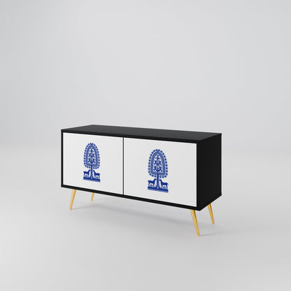 POLISH FOLK ART Kompakt TV-bänk med 2 dörrar